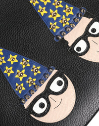 Dolce & Gabbana Dolce & Gabbana Black Leather #DGFAMILY Embellished Men Clutch Pouch Men's Bag