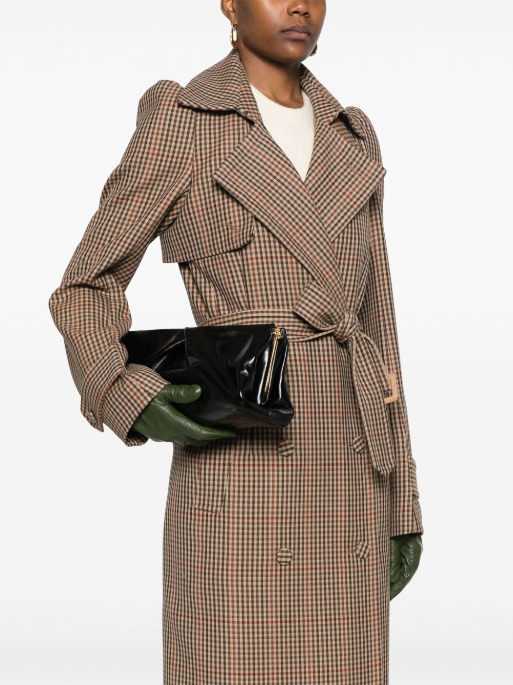 DRIES VAN NOTEN Dries Van Noten Women Large Leather Clutch Bag, With Detachable Adjustable Shoulder Strap.