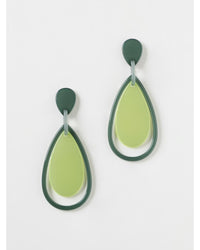 Emporio Armani Layered Teardrop Earrings Women Lime Jewelry Lime