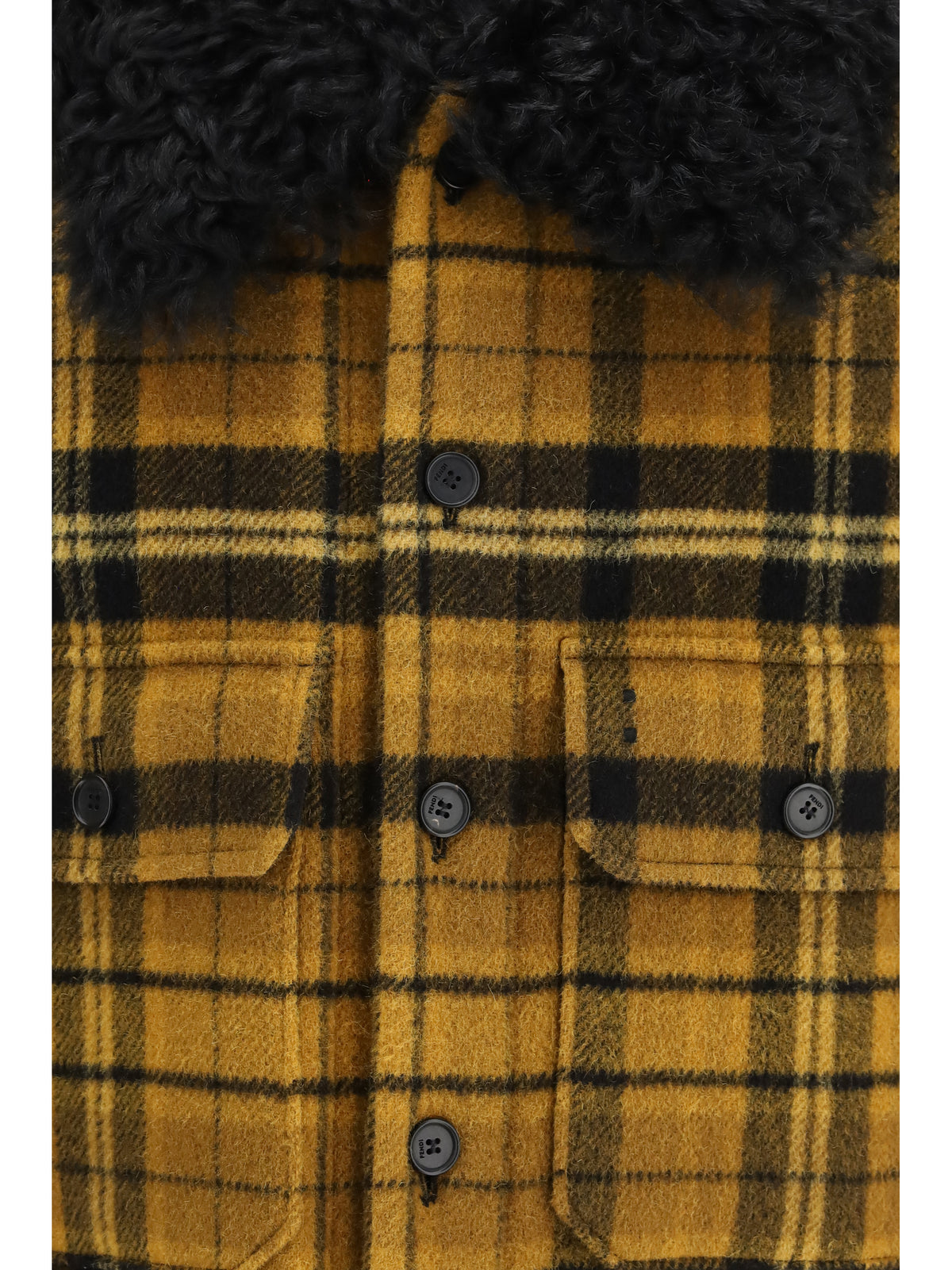 Fendi Men Check Wool Blouson Jacket