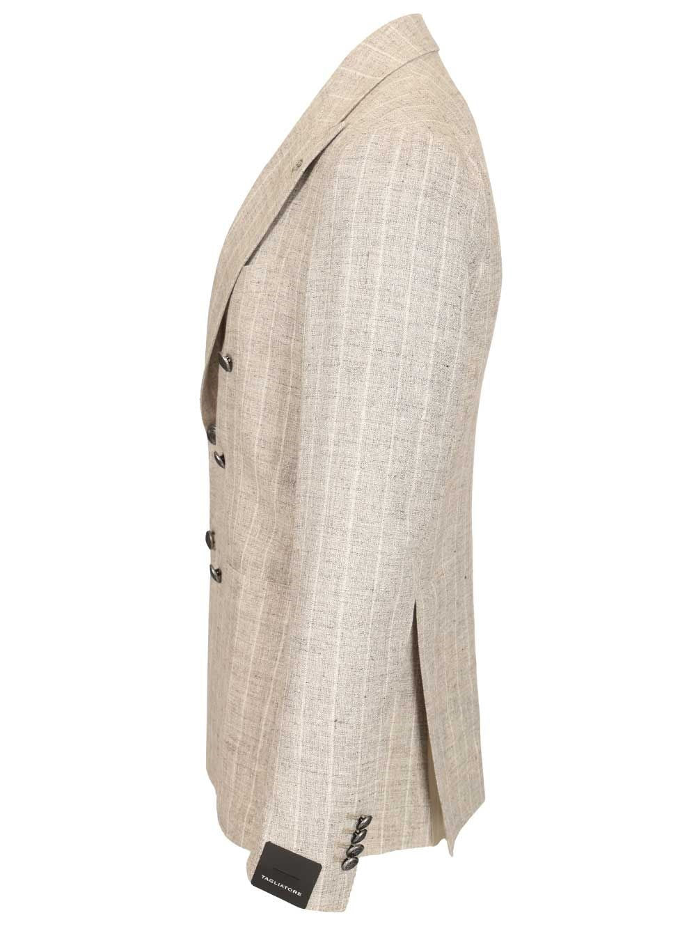 Tagliatore Men Double-Breasted Pinstriped Blazer