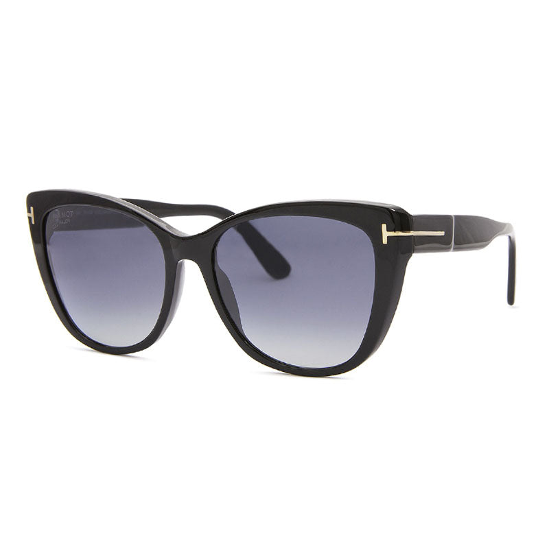 Tom Ford Butterfly Full Rim, with a Shiny Black frame and Smoke Gradient Polarized lens. Black