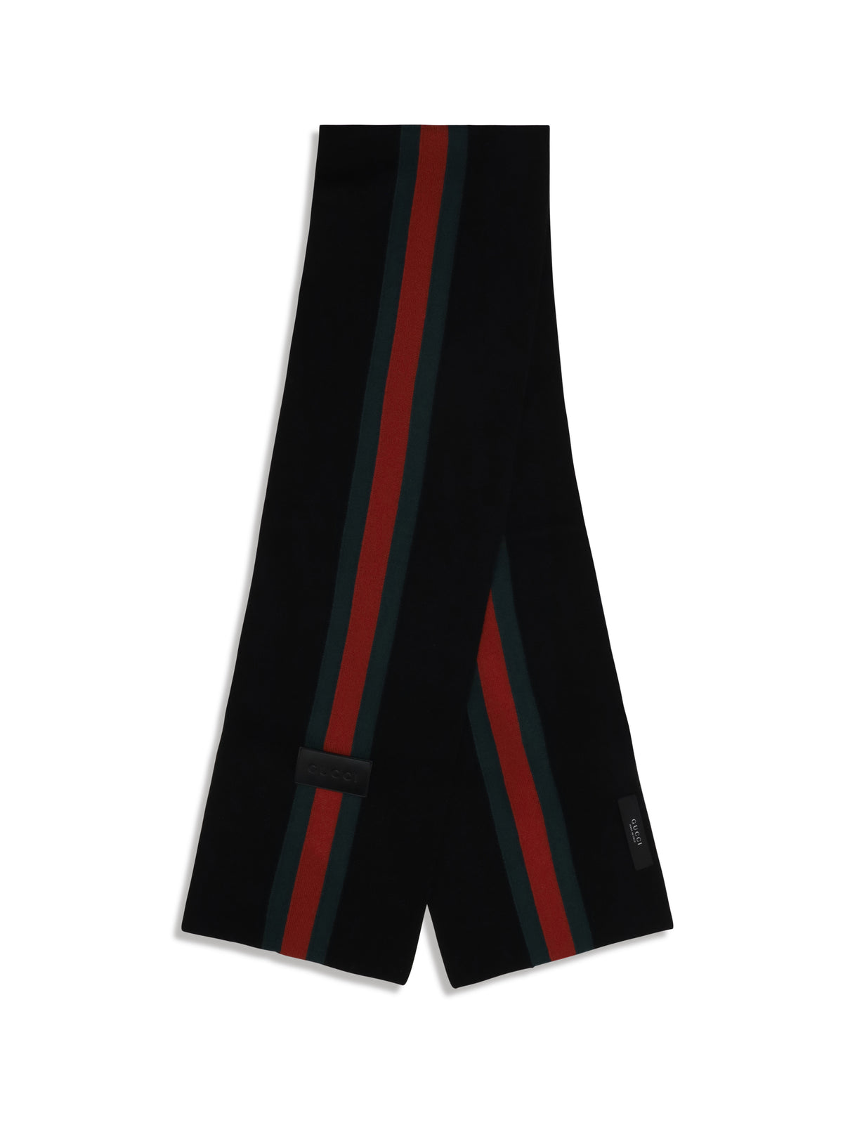 Gucci Men Wool Scarf With Web Stripe