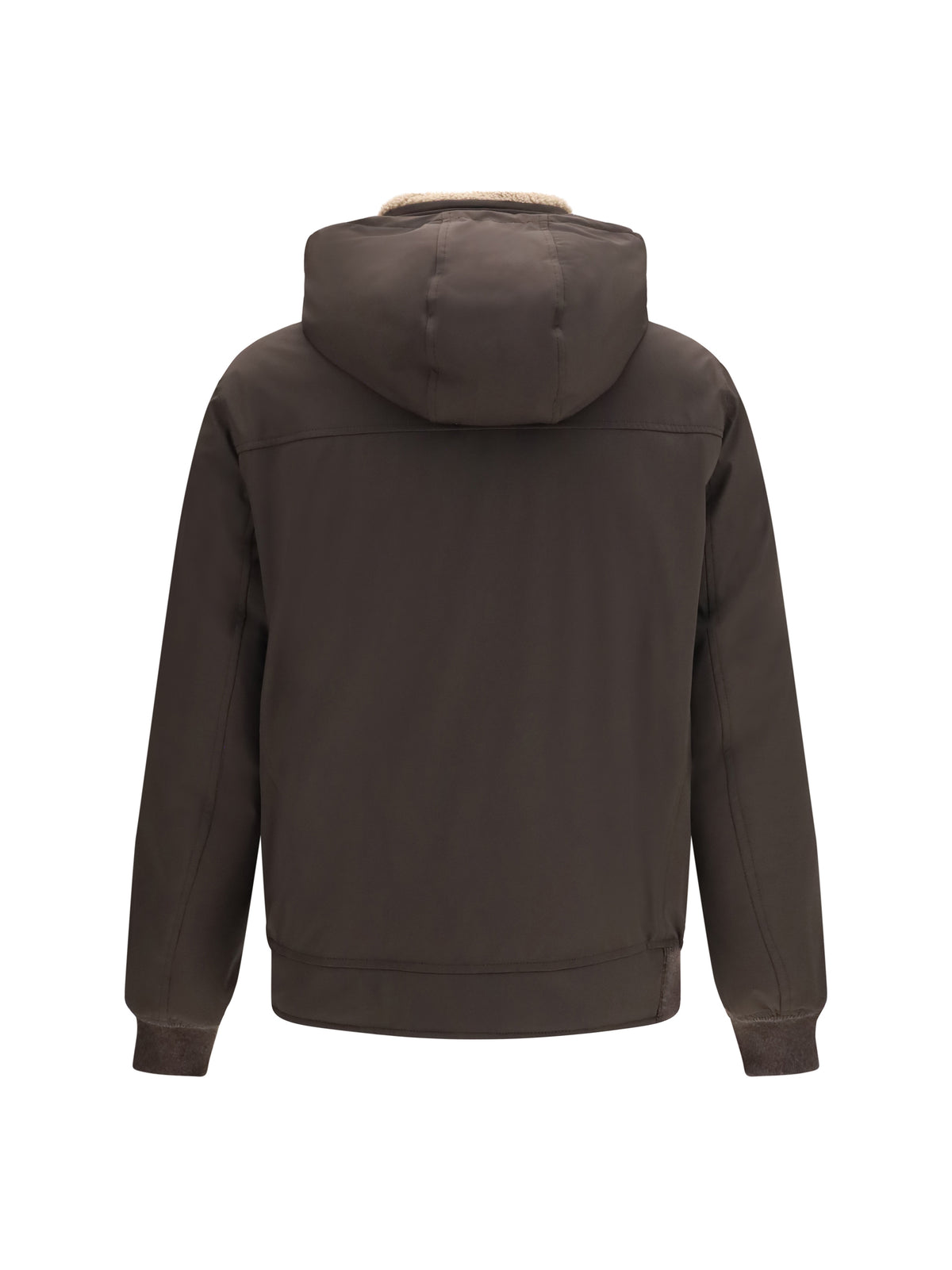 Brunello Cucinelli Men Nylon Down Jacket With Removable Hood