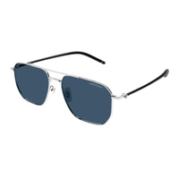 Montblanc Sunglasses Square Full Rim, Black/Blue Frame and Grey Lens MB0367SA005