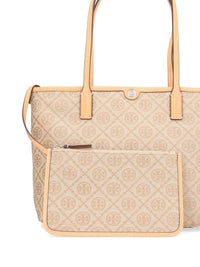 Tory Burch Women "T Monogram Zip" Small Tote Bag