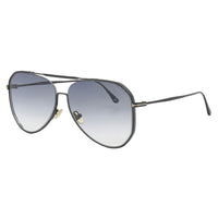 Tom Ford Tom Ford Sunglasses Aviator Full Rim, Shiny Black Frame and Smoke Gradient Lens FT085301B
