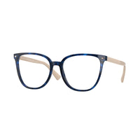 Valentino Eyeglasses Square Full Rim, Blue Havana/Gold Frame and Clear Demo Lenses Lens VA30595031