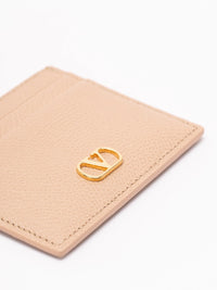 Valentino Garavani Women Vlogo Signature Grainy Calfskin Card Holder