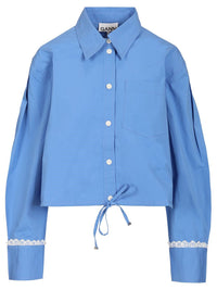 Ganni Women Cotton Shirt With Lace Details