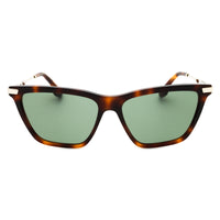 Victoria Beckham Sunglasses Cat Eye Full Rim, Havana/Gold Frame and Green Lens VB663S215