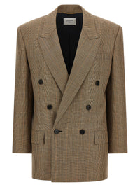 Saint Laurent Women Prince Of Wales Houndstooth Blazer