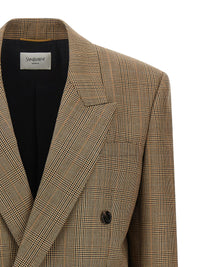 Saint Laurent Women Prince Of Wales Houndstooth Blazer