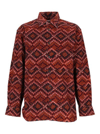 Dries Van Noten Men Printed Velvet Shirt