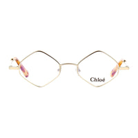 Chloe Eyeglasses Round Full Rim, Medium Gold Frame and Clear Demo Lenses Lens CE2158906