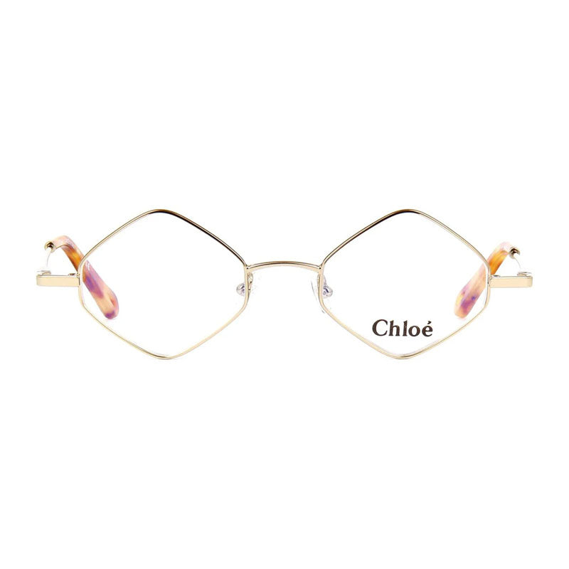 Chloe Eyeglasses Round Full Rim, Medium Gold Frame and Clear Demo Lenses Lens CE2158906