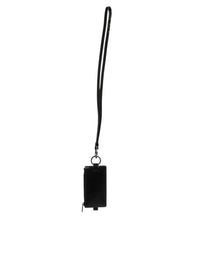 Dolce & Gabbana Dolce & Gabbana Black Leather Logo Embossed Lanyard Card Holder Men's Wallet
