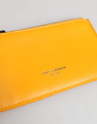 Dolce & Gabbana Dolce & Gabbana Yellow Orange Leather Credit Card Key Holder Clip On Men's Wallet
