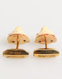 Dolce & Gabbana Dolce & Gabbana Brass Gold Tone Dog Puppy Men's Accessories Men's Cufflink