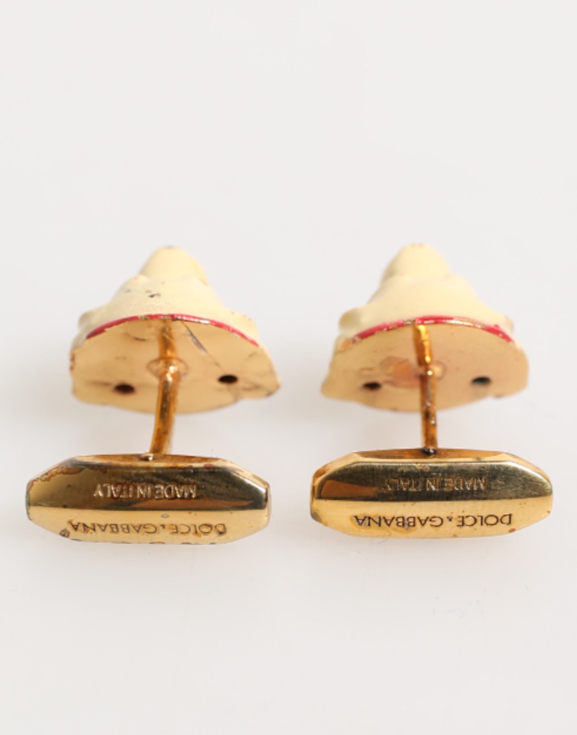 Dolce & Gabbana Dolce & Gabbana Brass Gold Tone Dog Puppy Men's Accessories Men's Cufflink