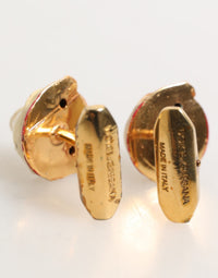 Dolce & Gabbana Dolce & Gabbana Brass Gold Tone Dog Puppy Men's Accessories Men's Cufflink