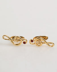 Dolce & Gabbana Dolce & Gabbana Gold Musical Note Metal Brass Pin Men Accessory Men's Cufflinks