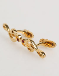 Dolce & Gabbana Dolce & Gabbana Gold Musical Note Metal Brass Pin Men Accessory Men's Cufflinks