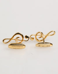 Dolce & Gabbana Dolce & Gabbana Gold Musical Note Metal Brass Pin Men Accessory Men's Cufflinks