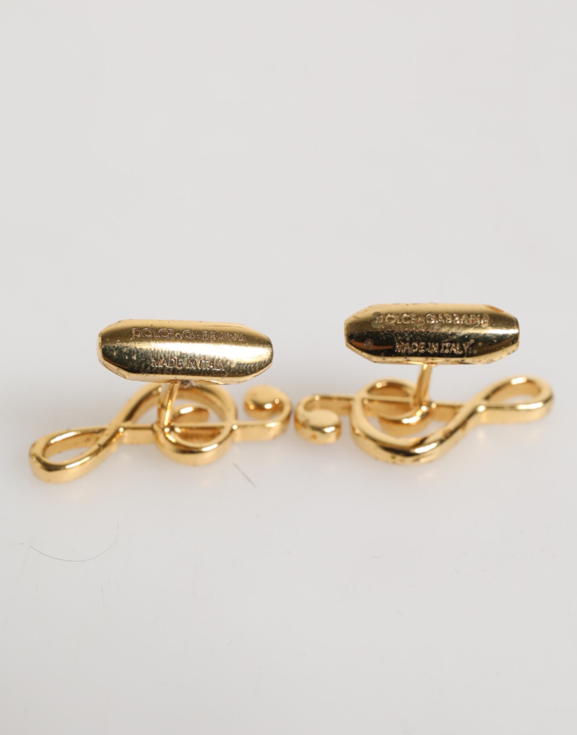 Dolce & Gabbana Dolce & Gabbana Gold Musical Note Metal Brass Pin Men Accessory Men's Cufflinks