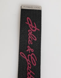 Dolce & Gabbana Dolce & Gabbana Black Burgundy Polyester DG Logo Men Keychain Men's Keyring