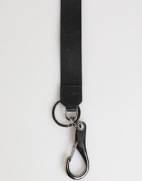 Dolce & Gabbana Dolce & Gabbana Black Burgundy Polyester DG Logo Men Keychain Men's Keyring