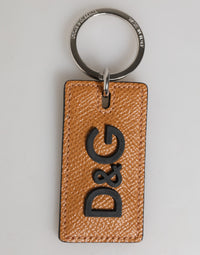 Dolce & Gabbana Dolce & Gabbana Brown Leather Logo Metal Ring Keychain Holder Men Men's Keyring