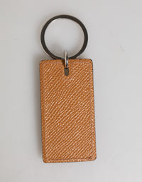 Dolce & Gabbana Dolce & Gabbana Brown Leather Logo Metal Ring Keychain Holder Men Men's Keyring