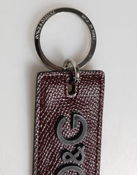 Dolce & Gabbana Dolce & Gabbana Bordeaux Leather Logo Metal Ring Men Keychain Men's Keyring