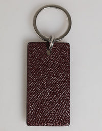 Dolce & Gabbana Dolce & Gabbana Bordeaux Leather Logo Metal Ring Men Keychain Men's Keyring