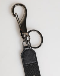 Dolce & Gabbana Dolce & Gabbana Black White Polyester DG Logo Silver Men Keychain Men's Keyring