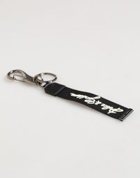 Dolce & Gabbana Dolce & Gabbana Black White Polyester DG Logo Silver Men Keychain Men's Keyring