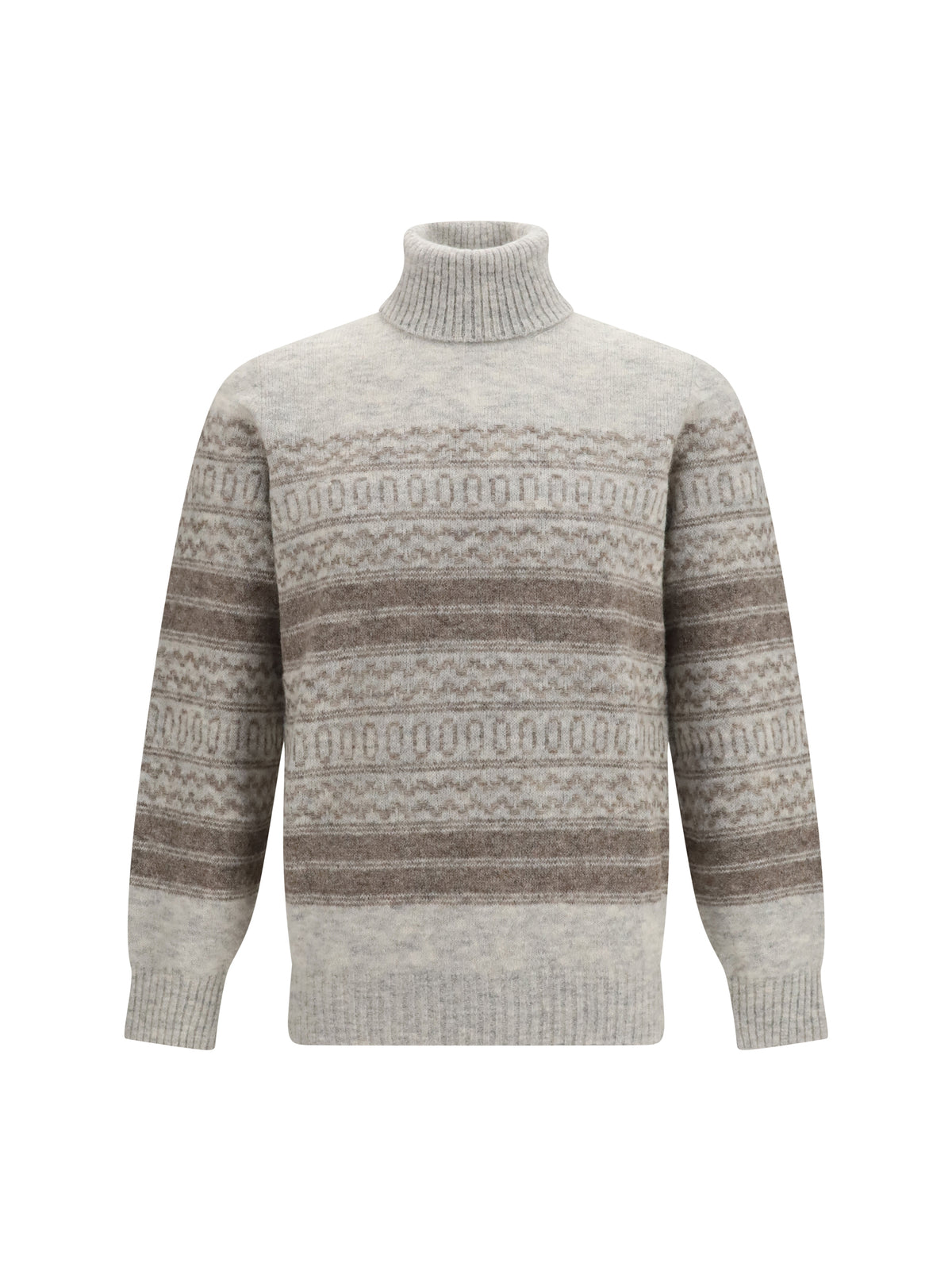 BRUNELLO CUCINELLI Brunello Cucinelli Men Fair Isle Knit Turtleneck Sweater