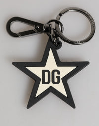 Dolce & Gabbana Dolce & Gabbana White Black DG Logo Star Rubber Men's Keychain Men's Keyring
