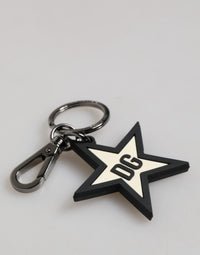 Dolce & Gabbana Dolce & Gabbana White Black DG Logo Star Rubber Men's Keychain Men's Keyring