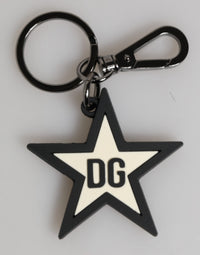 Dolce & Gabbana Dolce & Gabbana White Black DG Logo Star Rubber Men's Keychain Men's Keyring