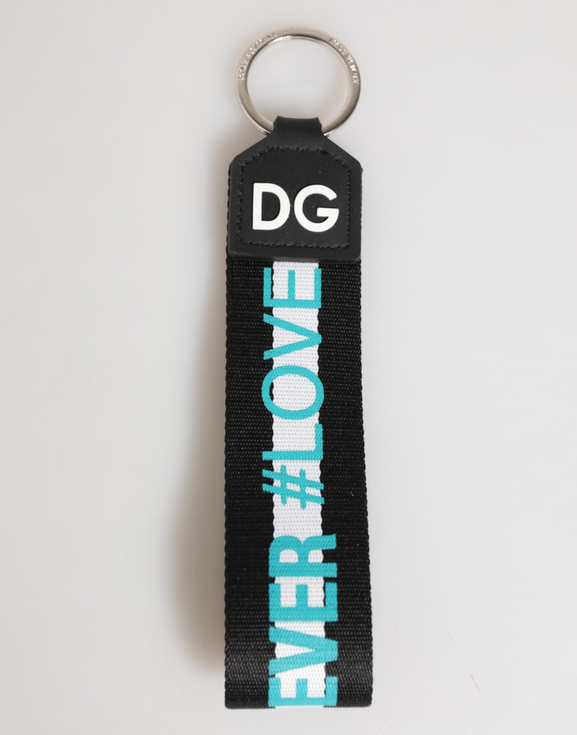 Dolce & Gabbana Multicolor Logo Polyester Brass Holder Keychain Men's Keyring