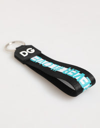 Dolce & Gabbana Multicolor Logo Polyester Brass Holder Keychain Men's Keyring