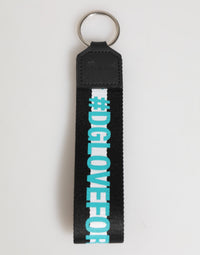 Dolce & Gabbana Multicolor Logo Polyester Brass Holder Keychain Men's Keyring