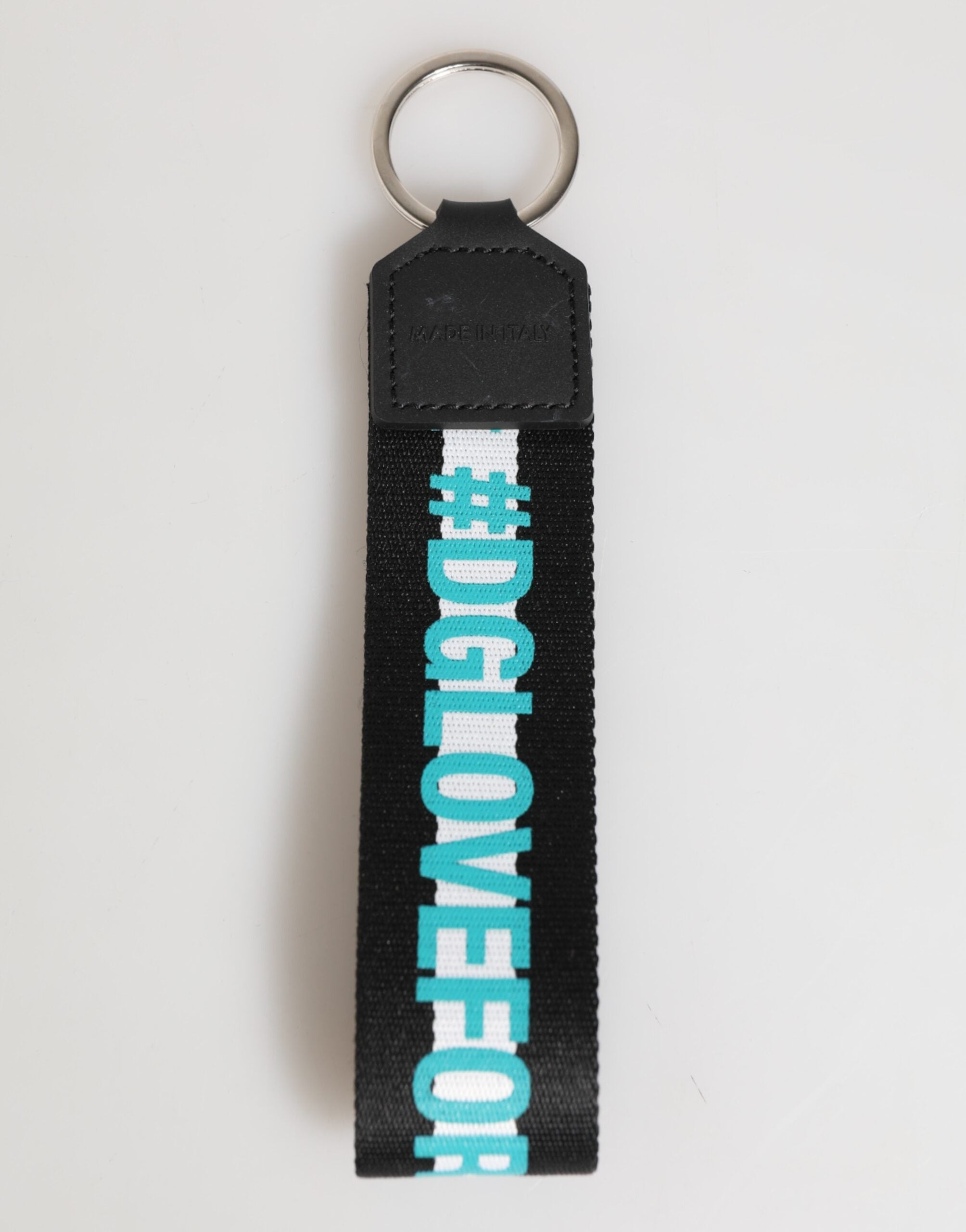 Dolce & Gabbana Multicolor Logo Polyester Brass Holder Keychain Men's Keyring