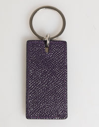 Dolce & Gabbana Dolce & Gabbana Violet Leather Logo Metal Ring Men Keychain Men's Keyring