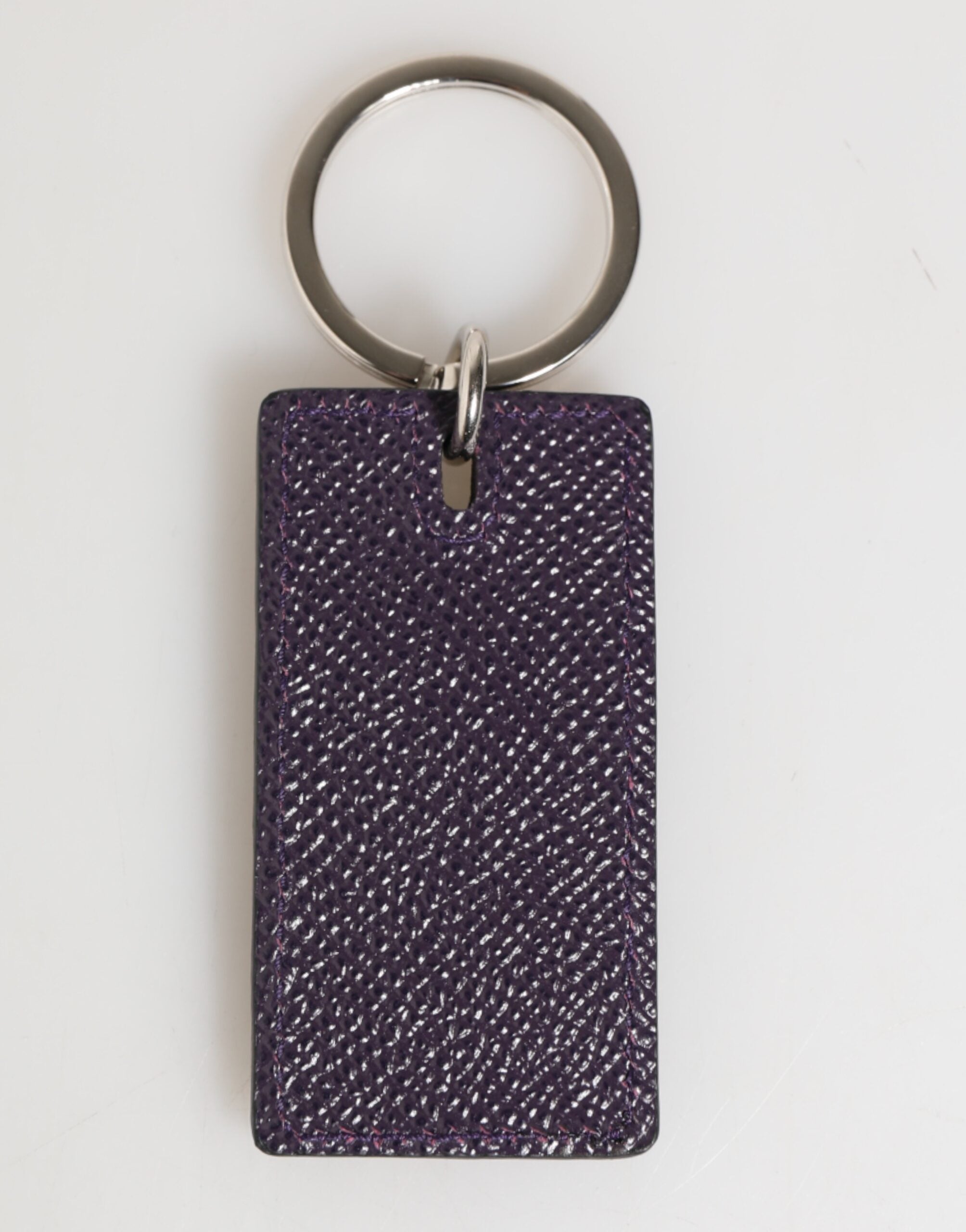 Dolce & Gabbana Dolce & Gabbana Violet Leather Logo Metal Ring Men Keychain Men's Keyring