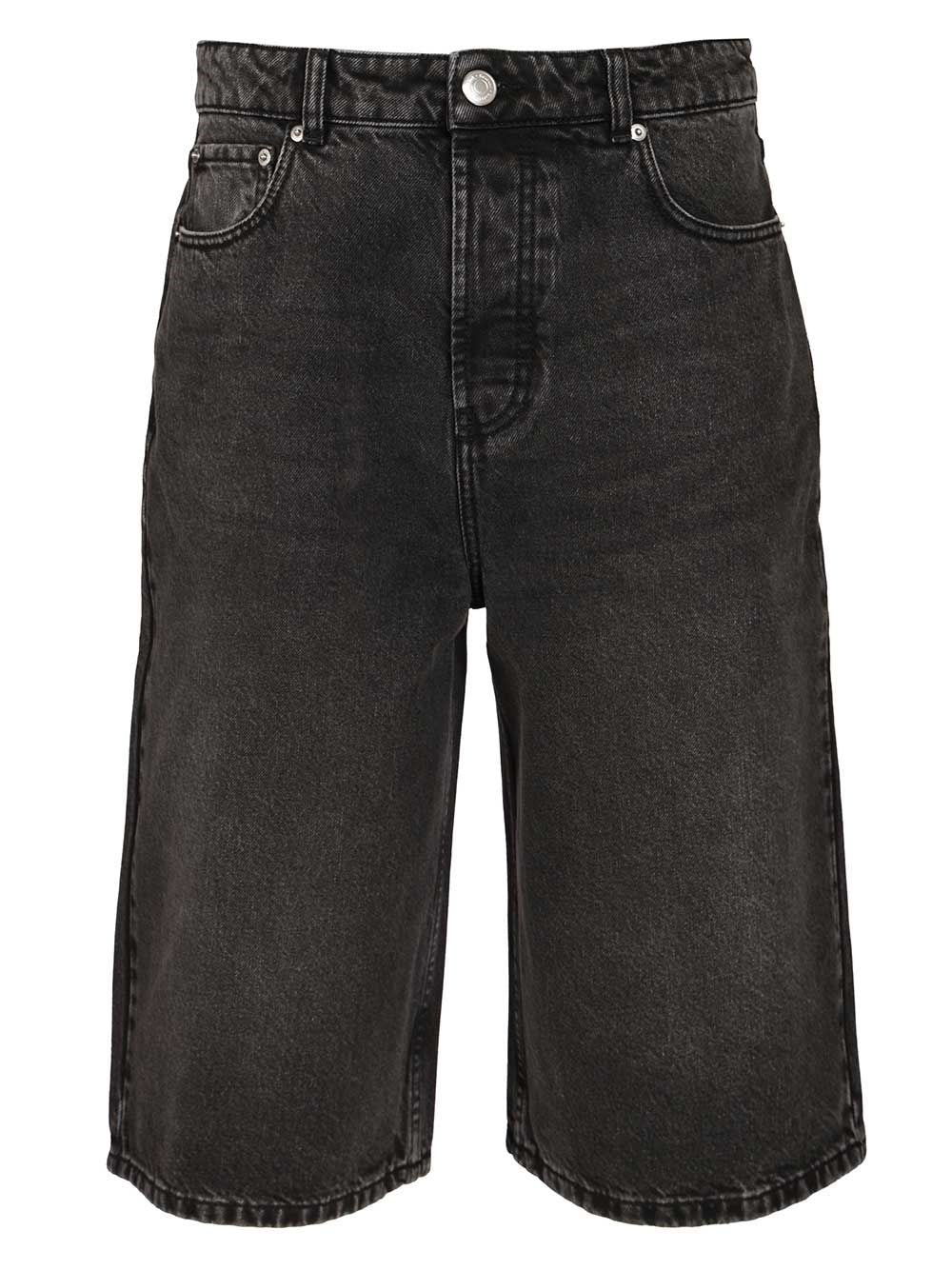 Ami Men Large Fit Bermuda Shorts Used Denim