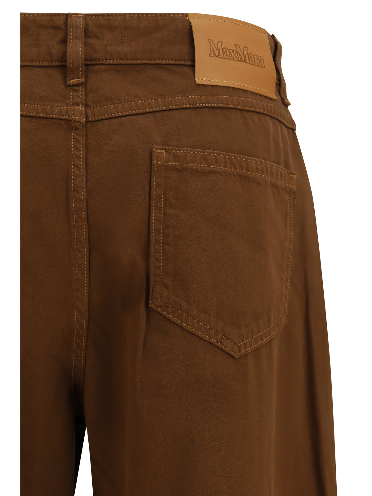 Max Mara Studio Women Baggy Pants In Pure Cotton Satin