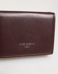 Dolce & Gabbana Dolce & Gabbana Leather Embossed Logo Trifold Men Card Holder Dark Men's Brown